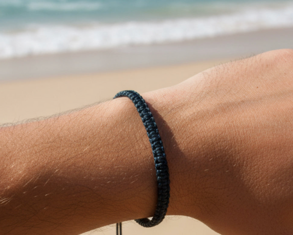 Braided beach anklet by the water in Bondi