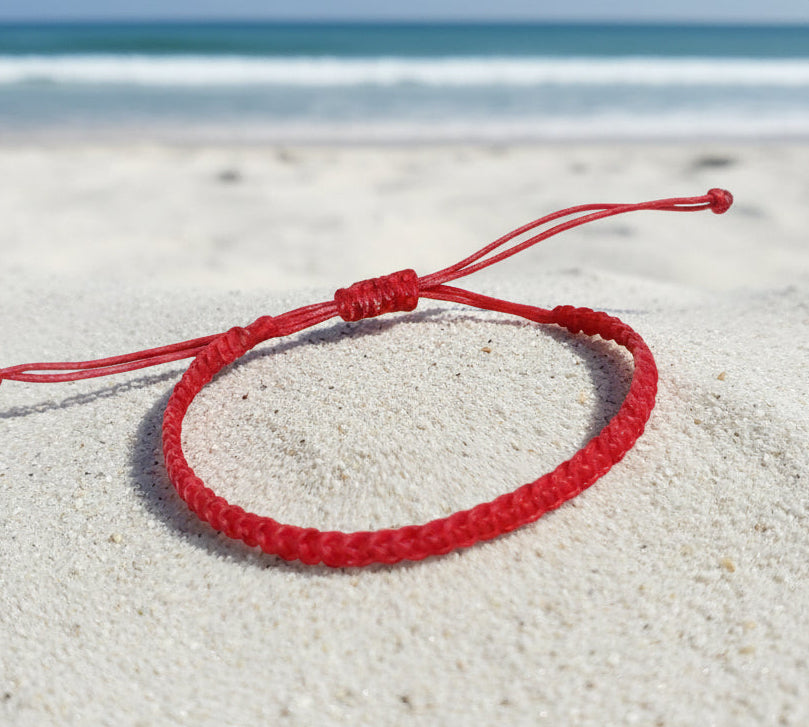 Adjustable Red Cord Bracelet & Anklet, view 2