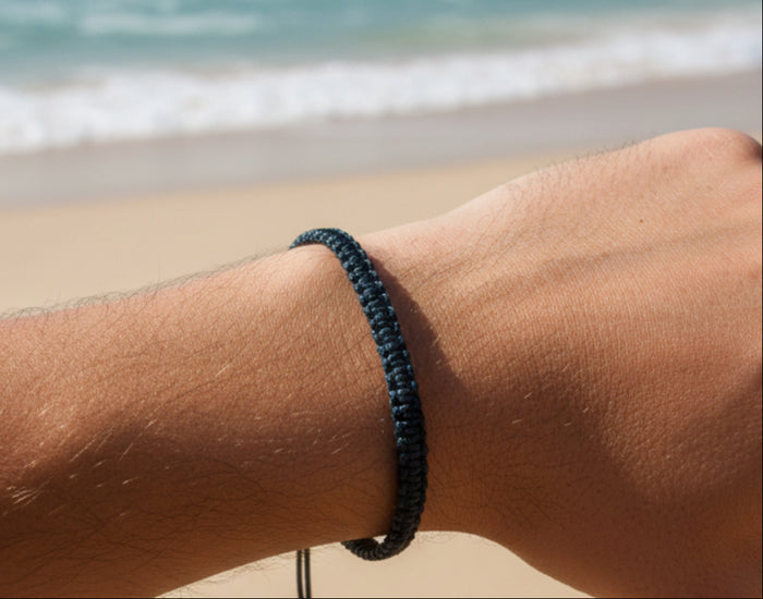 Bracelet Black Braided Cotton Cord Wristband Friendship Bracelet Adjustable Anklet Gift Mens Womens, view 2