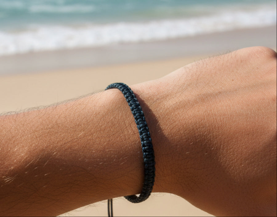 Bracelet Black Braided Cotton Cord Wristband Friendship Bracelet Adjustable Anklet Gift Mens Womens, view 2