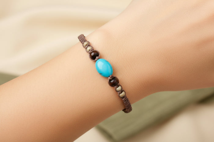 Bracelet or Anklet Brown Cord Braided Wristband Friendship Band Gift Men Women