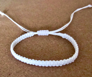 White Cord Anklet | Surfer Boho Beach Style for Men & Women