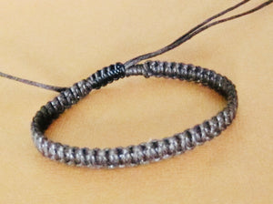 Brown Braided Cord Bracelet | Adjustable Sliding Knot