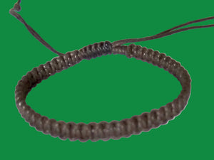 Brown Braided Cord Bracelet | Adjustable Sliding Knot