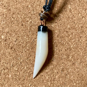 Shark Tooth Necklace Shell Pendant BlackCord Beach Surfer Gift Boy Girl Men Women, view 2