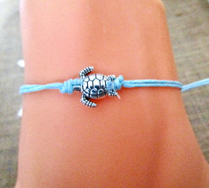 Silver Plated Turtle Charm Bracelet, view 5