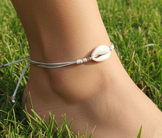 Cowrie Shell Anklet Bracelet Adjustable Hemp Cord Boho Jewellery Beach Surf Girl Womens