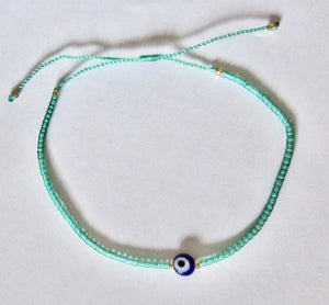 Evil Eye Bracelet Black Cord Adjustable Cord Wristband Good Luck Charm Protection Mens Womens, view 3