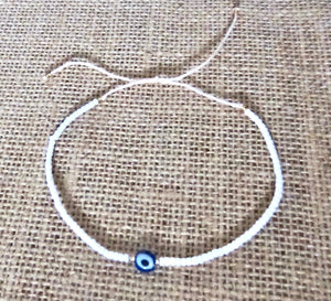 Evil Eye Bracelet Black Cord Adjustable Cord Wristband Good Luck Charm Protection Mens Womens, view 5