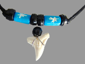 Shark Tooth Necklace White Teeth Pendant Gift for Boy Girl Men Women Surfer Beach, view 2