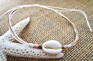 Shell Anklet Brown Hemp Cord Rope Adjustable Bracelet Boho Surfer Style