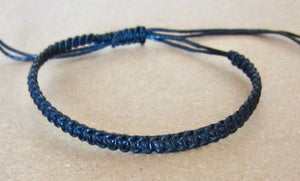 Bracelet or Anklet Black Cord Hemp Braided Wristband Rope String Tie Boho Mens Womens, view 5