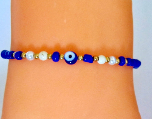 Evil Eye Bracelet Blue Cord Adjustable Cord Protect Gift Men Women, view 3