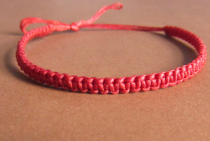 Red Braided Cord Bracelet, view 3