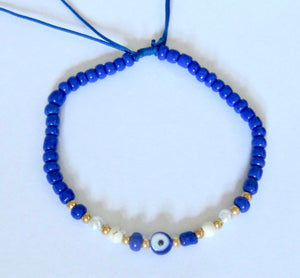 Evil Eye Bracelet Blue Cord Adjustable Cord Protect Gift Men Women, view 4