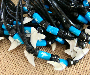 Shark Tooth Necklace White Teeth Pendant Gift for Boy Girl Men Women Surfer Beach, view 3