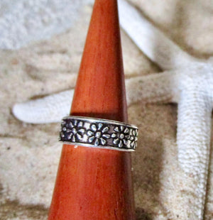 Sterling Silver Flower Toe Ring: Adjustable Boho Beach Jewellery, view 4