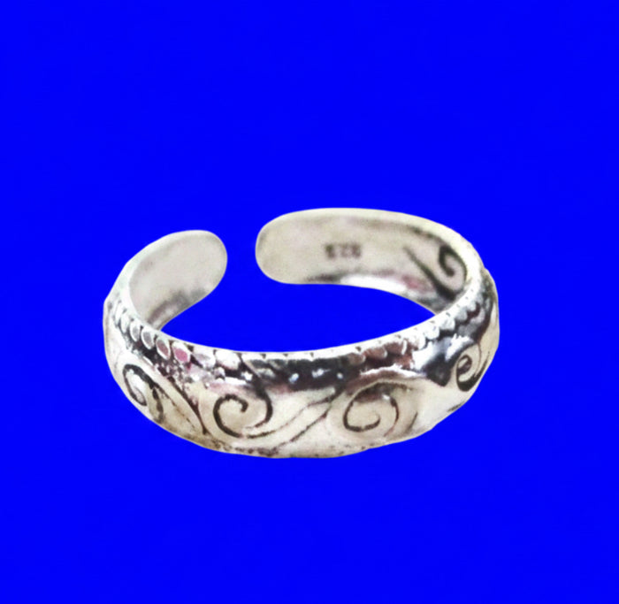 Sterling Silver Wave Toe Ring, view 2