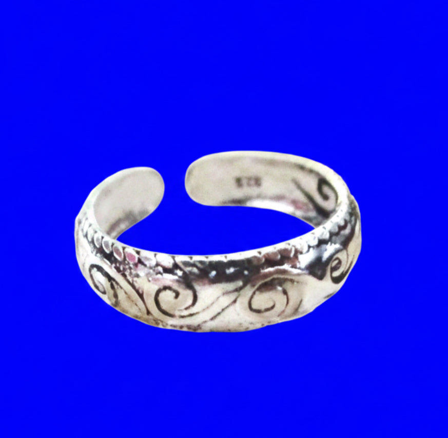 Sterling Silver Wave Toe Ring, view 2