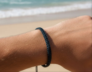 Bracelet Black Braided Cotton Cord Wristband Friendship Bracelet Adjustable Anklet Gift Mens Womens, view 2