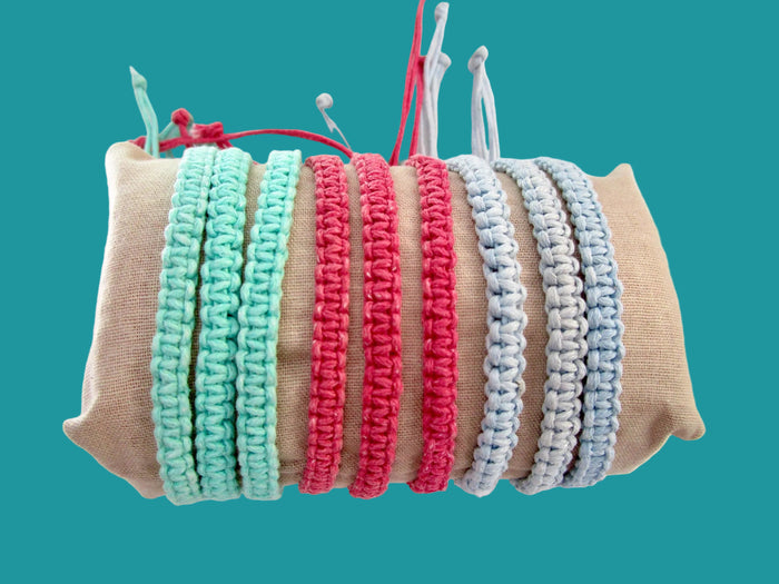 Mens Bracelet Blue Cotton Cord Hemp Braided Wristband Adjustable Anklet Boho Womens, view 3