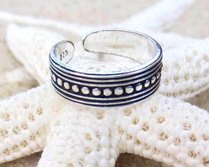 Sterling Silver 925 Plain Band Toe Ring – Adjustable Beach Boho Style, view 3