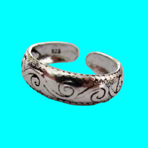 Sterling Silver Wave Toe Ring, view 4