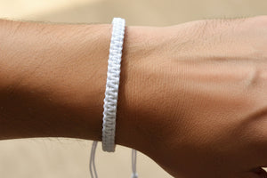 White Braided Cord Bracelet, view 2 