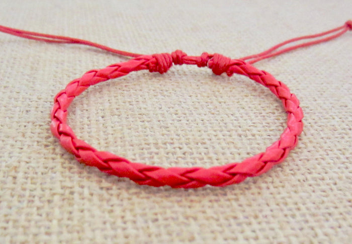 Bracelet Red Leather