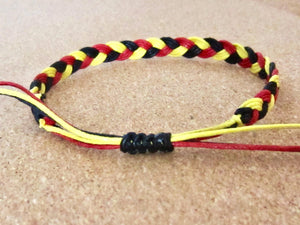 Bracelet Red Yellow Black Cord Hemp, view 2