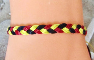 Mens Wristband Aboriginal Bracelet Red Yellow Black Adjustable Anklet Tribal Surfer Mens Womens, view 4