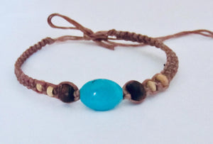 Bracelet or Anklet Brown Cord Braided Wristband Friendship Band Gift Men Women, view 3