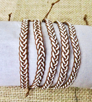 Braided Bracelet Brown Cord Hemp Wristband Friendship Band Adjustable Anklet Gift Men Women, view 2