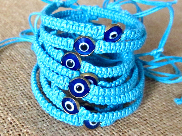 Evil Eye Bracelet Blue Cord Hemp Protection Good Luck Charm Men Women