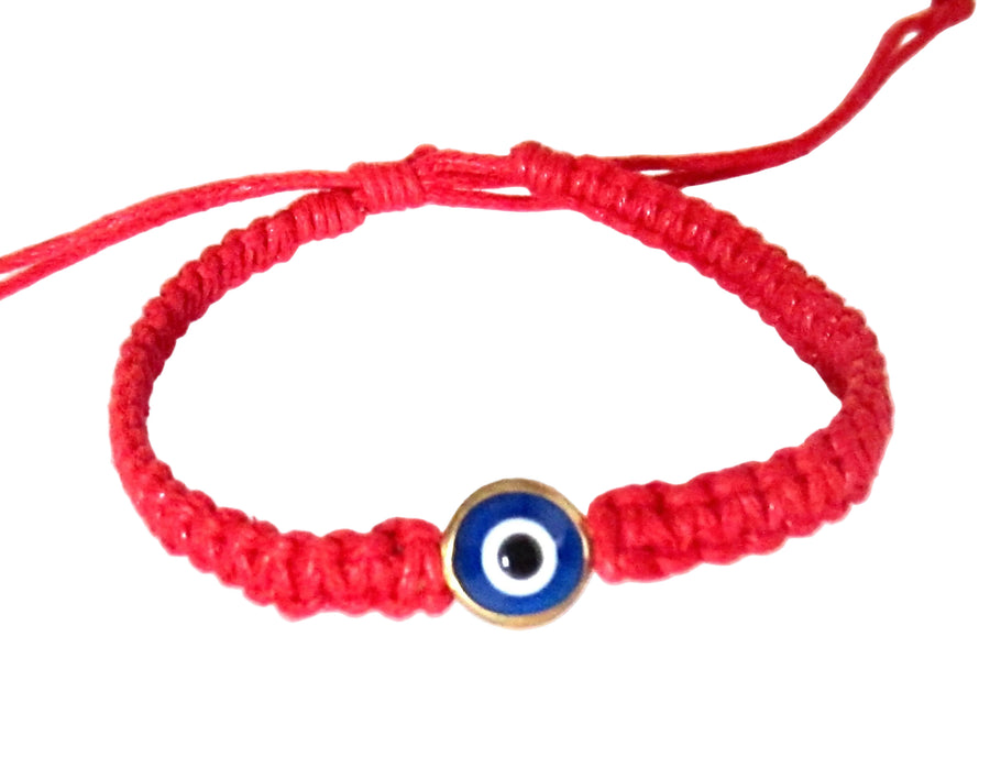 Evil Eye Bracelet Red Cord Cotton Hemp Wristband Good Luck Charm, view 3