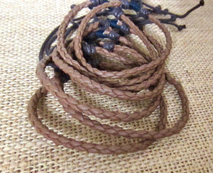 Adjustable Braided Faux Leather Bracelet, view 2