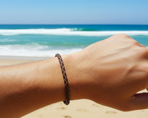 Adjustable Braided Faux Leather Bracelet, view 3