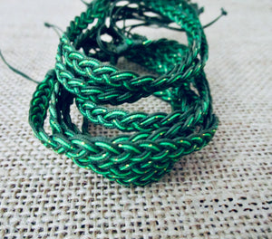 New Bracelet Green Cord Hemp Adjustable Size, view 4