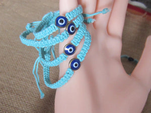 Evil Eye Bracelet Blue Cord Hemp Protection Good Luck Charm Men Women, view 4