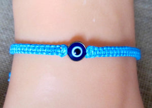Evil Eye Bracelet Blue Cord Hemp Protection Good Luck Charm Men Women, view 3