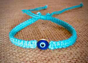 Evil Eye Bracelet Blue Cord Hemp Protection Good Luck Charm Men Women, view 2