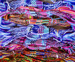 10pc Mixed Colour Braided Cotton Friendship Bracelets, view 2