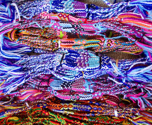 10pc Mixed Colour Braided Cotton Friendship Bracelets, view 2