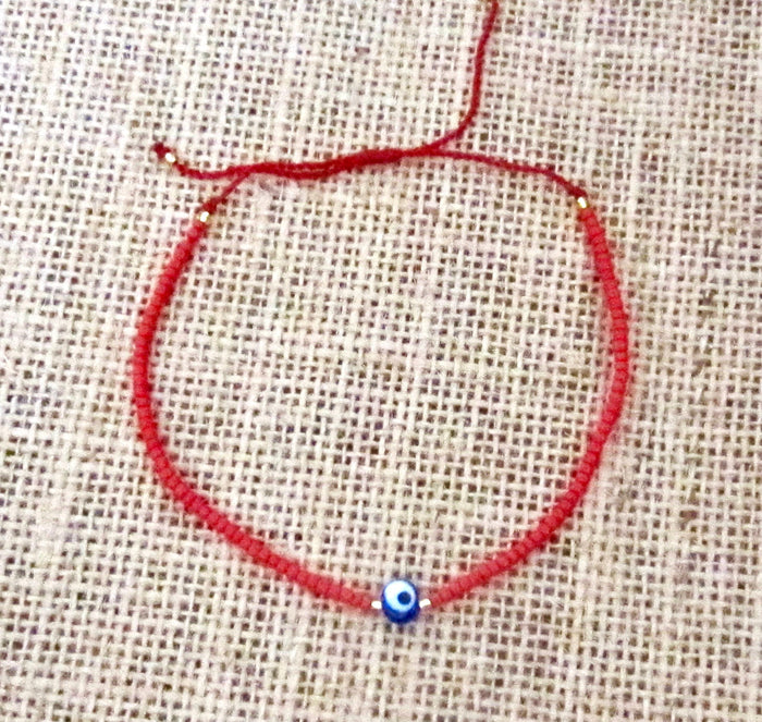 Evil Eye Bracelet Adjustable String Cord Red Band Slide Anklet Gift Protection Men Women