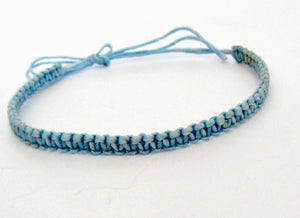 Bracelet Blue Cotton Cord String Braided Wristband Friendship Tie Anklet Beach Mens Womens