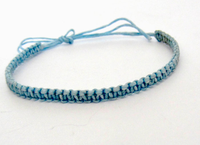 Bracelet Blue Cotton Cord String Braided Wristband Friendship Tie Anklet Beach Mens Womens