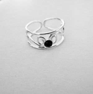 Toe Ring Sterling Silver 925 Adjustable Band Midi Pinky Ring Beach Jewellery Girl Womens, view 6
