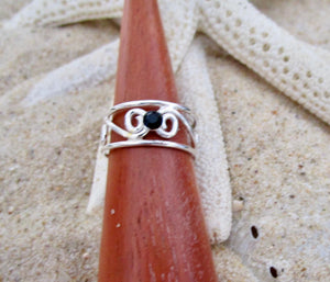 Toe Ring Sterling Silver 925 Adjustable Band Midi Pinky Ring Beach Jewellery Girl Womens, view 3