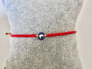Evil Eye Bracelet Adjustable String Cord Red Band Slide Anklet Gift Protection Men Women, view 2