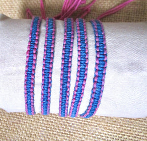 Bracelet Pink Purple Cotton Cord Braided Band String Rope Adjustable Anklet Boho Mens Womens, view 3